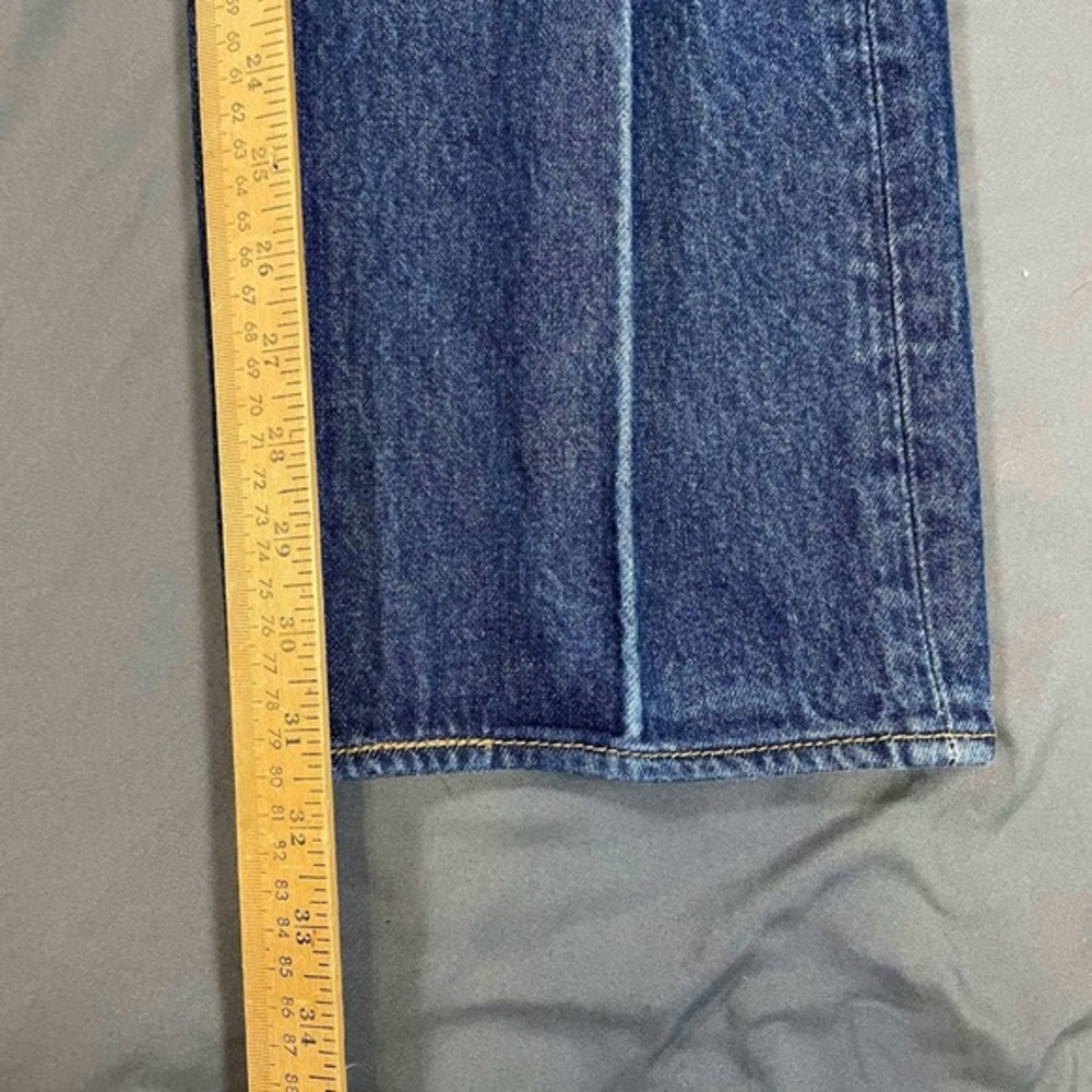 Levis 501 Original Fit Mens Jeans 40x34 (38x31) Pleated Dark Wash Blue Denim - Picture 6 of 7